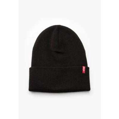 Image of Levi&#039;s Slouchy RED TAB Beanie Unisex Beanie, Size: One Size, Regular black