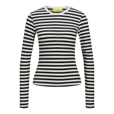 Image of JJXX Jxceline GIGI STR LS Stripe JRS Jumper, Women&#039;s, Size: Medium, Black