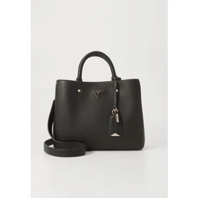 Image of Guess Meridian Girlfriend Satchel Handbag, Women&#039;s, Size: One Size, Black