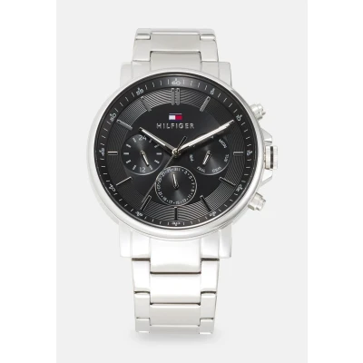 Image of Tommy Hilfiger Tyson Watch silvercoloured/black, Men&#039;s, Size: One Size, Silver coloured/black