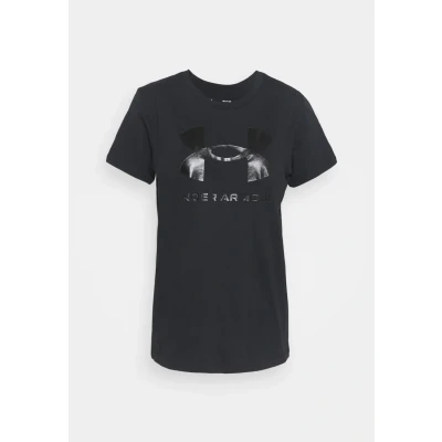 Image of Under Armour W Style LOGO SS Print Tshirt, Women&#039;s, Size: Large, Black