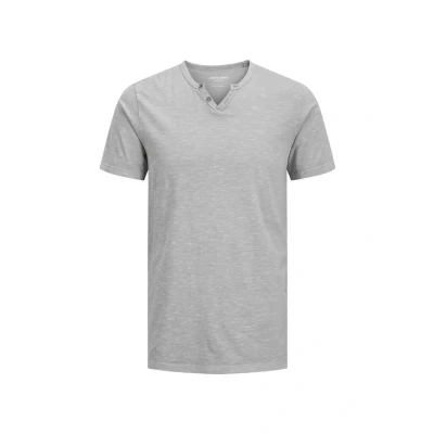 Image of Jack &amp; Jones Jjesplit NECK SS NOOS Basic Tshirt, Men&#039;s, Size: Large, Ultimate grey