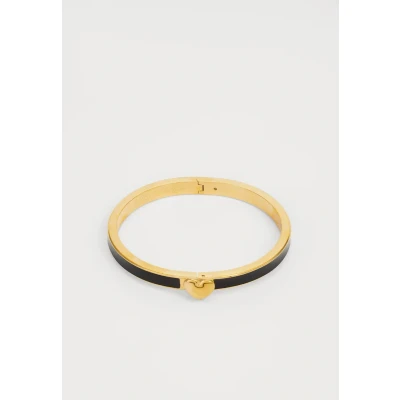 Image of kate spade new york Heart YOU Hinged Bangle Bracelet, Women&#039;s, Size: One Size, Black/gold