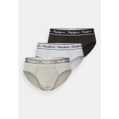 Image of Pepe Jeans Men&#039;s Briefs (Pack of 3), Grey (Grey Marl), XL