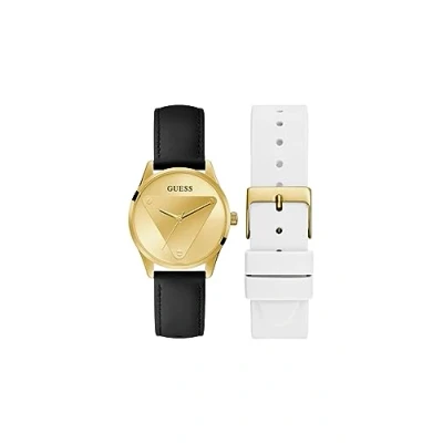 Image of Guess Women&#039;s Analog Quartz Watch with Stainless Steel Strap GW0642L1, Black/White, strip