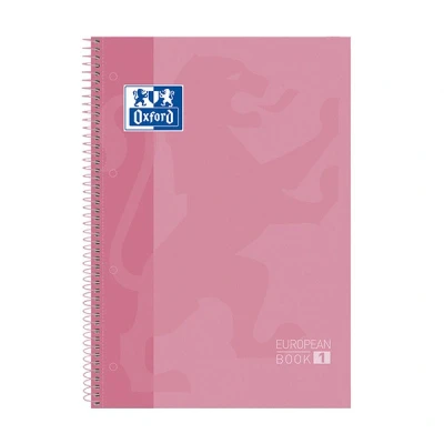 Image of Oxford Classic pink A4+ lined spiral lecture block, 90 grams (80 sheets)