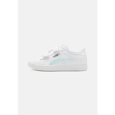 Image of Puma Smash 3.0 HOLO 2.0 Unisex Trainers for kids, Size: 11.5K, White/mauve mist/silver High quality imitation leather