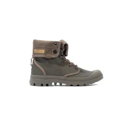 Image of Palladium Baggy Coated Laceup ankle boots, Size: 4, Major brown Synthetics