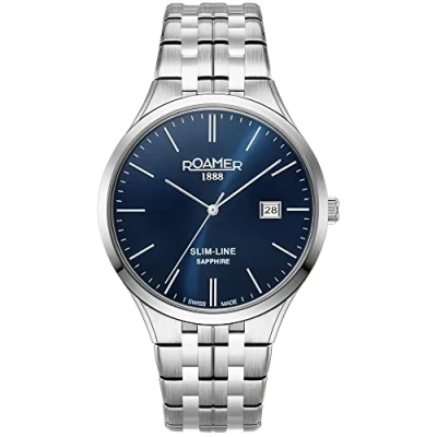 Image of Roamer Men Analogue Swiss Quartz Watch with Stainless Steel Strap 512833 41 45 20, Silver, Bracelet