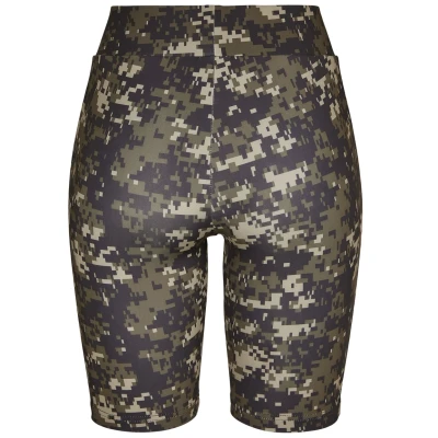 Image of Urban Classics Women&#039;s Ladies High Waist Camo Tech Cycle Shorts Yoga, Wood Digital Camo, S