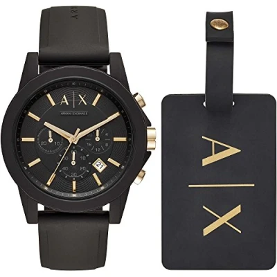 Image of Armani Exchange Chronograph watch, Men&#039;s, Size: One Size, Schwarz