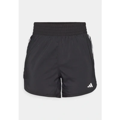 Image of adidas Performance Pacer Stripes Highrise Sports shorts, Women&#039;s, Size: XXSx5&quot;, Black/white