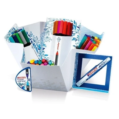 Image of edding Colour Happy Big Box Set of 70 Brush Pens, Fibre Tips, Gel Roller, Pastel Pen, Fineliner Mixer for Gradients Large Drawing, Painting, Hand Lettering, Bullet Journals