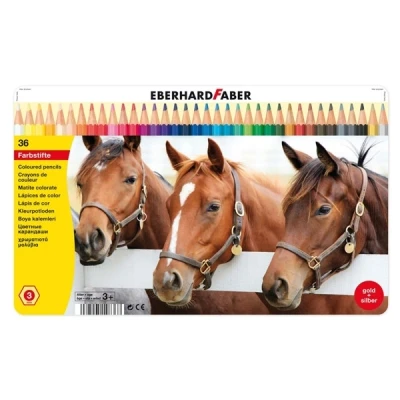Image of Eberhard Faber 514836 Colouring Pencils Set 36 Pieces Hexagonal in Metal Case