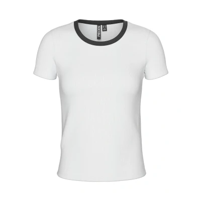 Image of Pieces Pcmay TEE Print Tshirt, Women&#039;s, Size: Small, Bright white