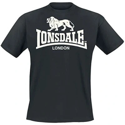 Image of Lonsdale Print Tshirt, Men&#039;s, Size: XL, Black
