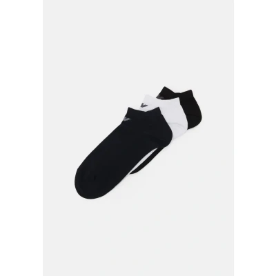 Image of Emporio Armani Men&#039;s 3 Pack in Shoe Socks, Multicolor (White Black Marine), L XL