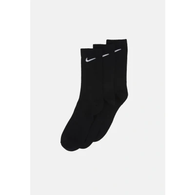 Image of Nike Performance Everyday CREW Unisex 3 PACK Sports socks, Size: 8 11, Black/white