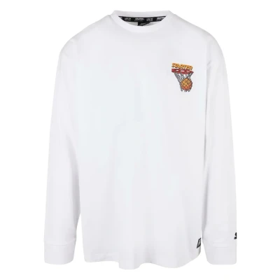 Image of Starter Basketball Longsleeve Sweatshirt, Men&#039;s, Size: Large, White