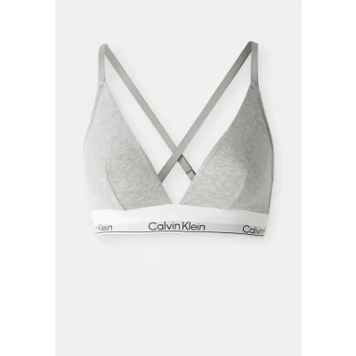 Image of Calvin Klein Underwear Unlined ICON Triangle bra, Women&#039;s, Size: Small, Grey heather