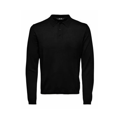 Image of Only &amp; Sons Wyler LIFE REG 14 LS NOOS Polo shirt, Men&#039;s, Size: XS, Black