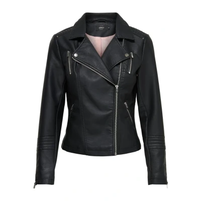 Image of ONLY Onlbandit Biker NOOS OTW Faux leather jacket, Women&#039;s, Size: 6, Black
