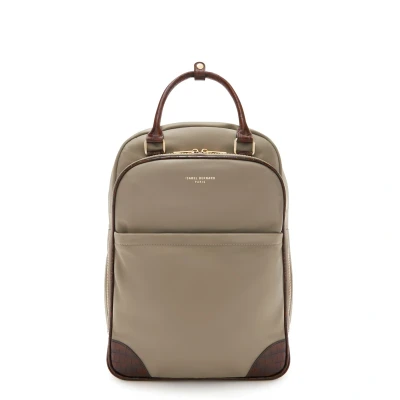 Image of Isabel Bernard Leather/Nylon Taupe Backpack Women 39cm IB20004 978