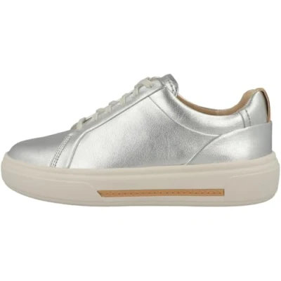 Image of Clarks Hollyhock WALK Trainers, Women&#039;s, Size: 3.5, Silver Leather