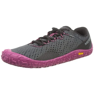 Image of Merrell Vapor Glove 6 Minimalist running shoes, Women&#039;s, Size: 3.5, Grey/pink Textile
