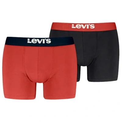 Image of Levi&#039;s MEN Solid Basic Brief 2 PACK Pants, Men&#039;s, Size: XXL, Red/black