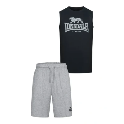 Image of Lonsdale Tracksuit bottoms, Men&#039;s, Size: XXL, Black marl grey