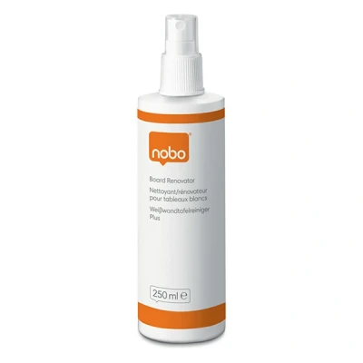 Image of Nobo Whiteboard Cleaning Renovator Spray, 250ml Bottle, Monthly Use, For Dry Wipe/Erase Surfaces, 1901436