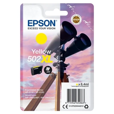 Image of Epson 502XL Yellow Binoculars, High Yield Genuine Ink Cartridge