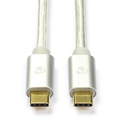Image of Nedis Apple iPhone USB C to 3.1 white charging cable, 1 metre