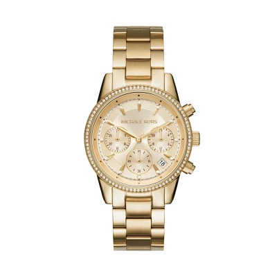 Image of Michael Kors RITZ Chronograph watch goldcoloured, Women&#039;s, Size: One Size, Gold coloured