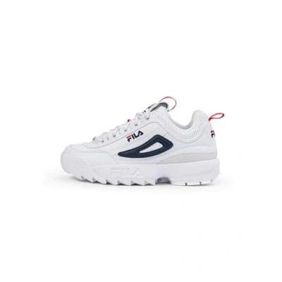Image of Fila Disruptor Trainers, Women&#039;s, Size: 4.5, White/navy Pu