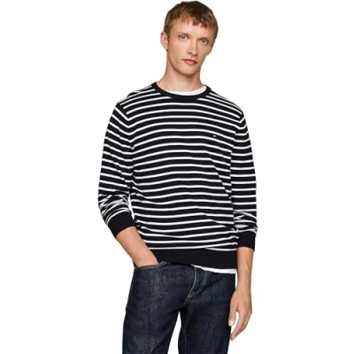 Image of Tommy Hilfiger Essential CREW NECK Jumper, Men&#039;s, Size: Small, Desert sky/ivory