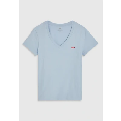 Image of Levi&#039;s Perfect V NECK Print Tshirt, Women&#039;s, Size: XS, Skyway