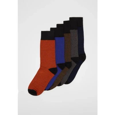 Image of Urban Classics Stripes AND DOTS Socks 5 PACK Socks, Men&#039;s, Size: 2.5 5, Multicolor