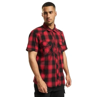 Image of Brandit Checkshirthalfsleeve Shirt, Men&#039;s, Size: 7XL, Redblackwhite