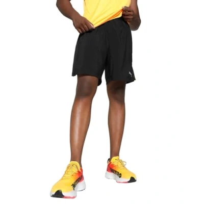 Image of Puma RUN Favorite Velocity Sports shorts, Men&#039;s, Size: Small, Black/sunset glow