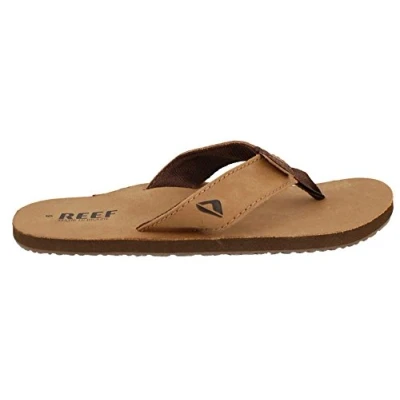 Image of Reef Smoothy Tbar sandals, Men&#039;s, Size: 11, Bronze brown Leather