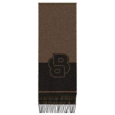 Image of BOSS Rikard Unisex Scarf, Size: One Size, Medium beige