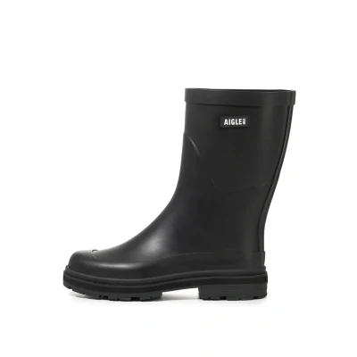 Image of Aigle Women&#039;s Mid Rain Boot, 9000 Black, 6.5 UK