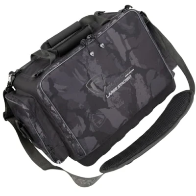 Image of Fox Rage Voyager Camo Stacker L (Incl. 1 Large Deep, 4 Shallow &amp; 2 Small Tackleboxes) Fishing bag