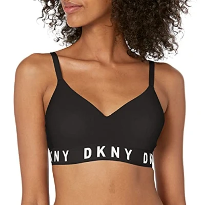 Image of DKNY Intimates Wirefree Pushup bra, Women&#039;s, Size: Medium, Black/white