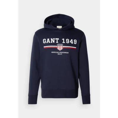 Image of GANT Graphic Hoodie Sweatshirt, Men&#039;s, Size: 3XL, Evening blue