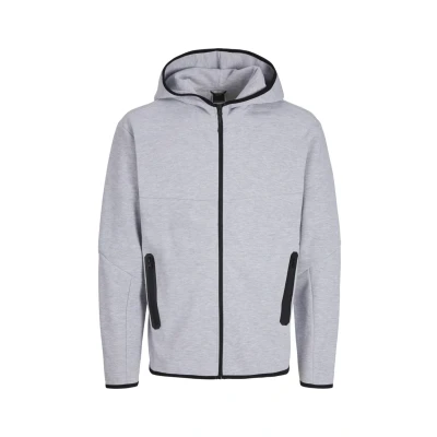 Image of Jack &amp; Jones Zipup sweatshirt, Men&#039;s, Size: XXL, Light grey melange detail new lgm