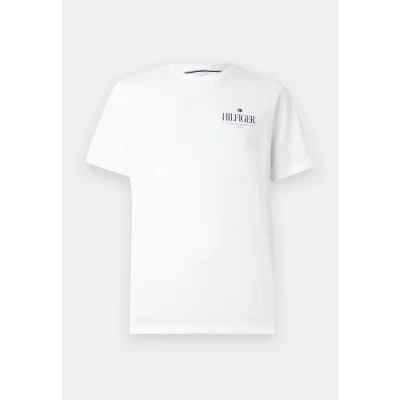 Image of Tommy Hilfiger Stack TEE Unisex Print Tshirt, Size: XS, White