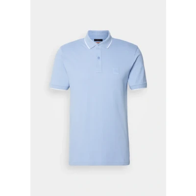 Image of BOSS Men&#039;s Passertip Polo Shirt, Open Blue470, L